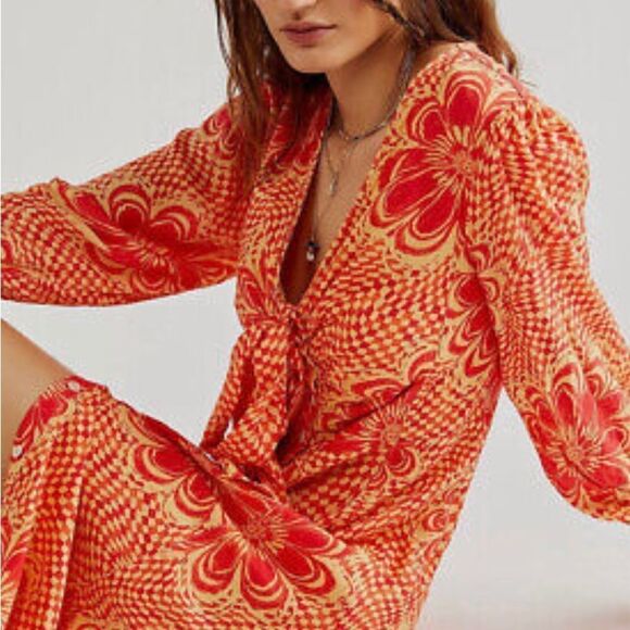 New Free People Napa in sunshine dress size XS,S - Picture 3 of 12